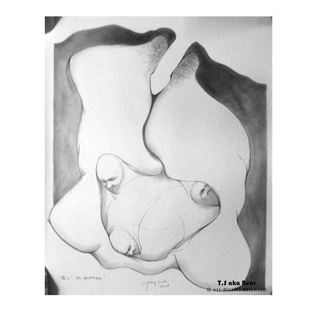 Archive_19972005_14 | Intrusion | Year 2001 | Pencil drawing on paper 72cm x 90cm | Tiong-seah Yap [ T.S aka Bear ] © All rights reserved @tsakabear https://tsakabear.com